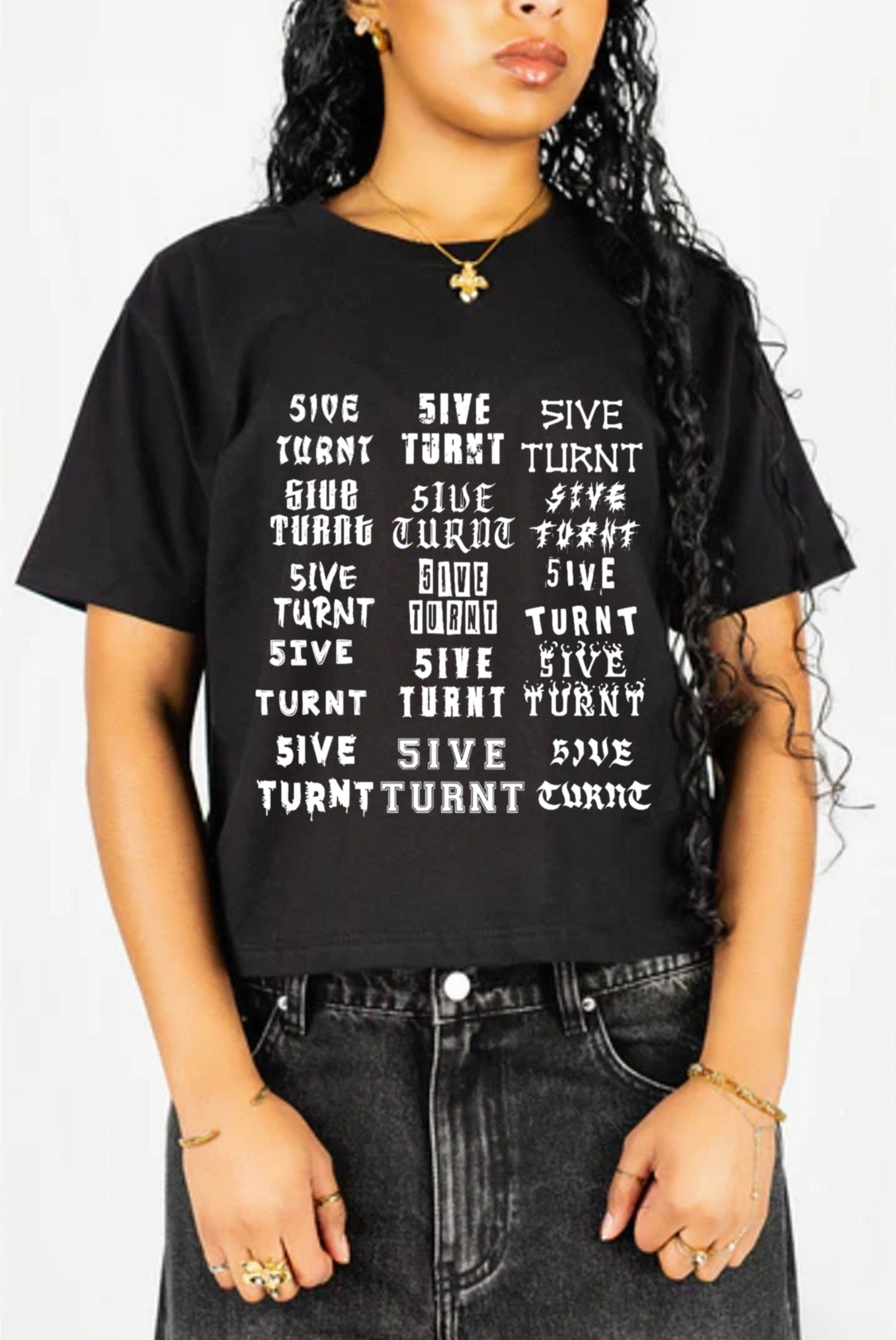 Women’s “5ive Turnt Fonts” Tee