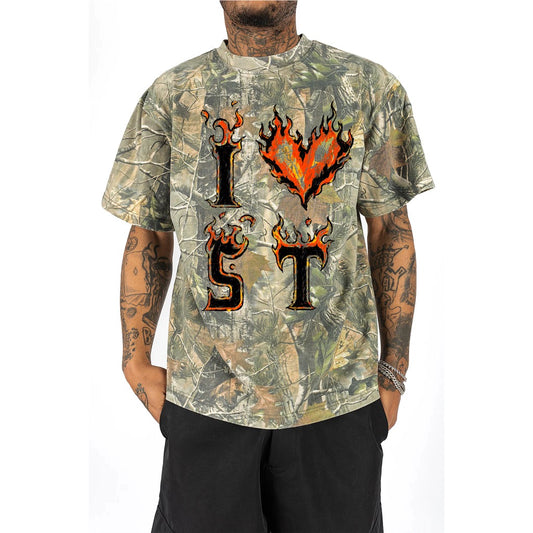 Men’s “I ❤️‍🔥 5T” Camo Tee